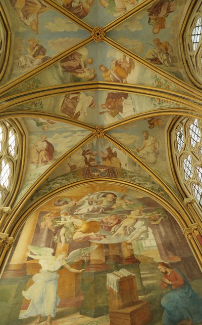 Las bóvedas de la capilla Rayonnant de la Abadía con pinturas renacentistas, siglos XIII-XVI de Francesco Primaticcio